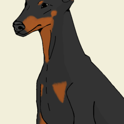 Doberman Drawing Modern Sketch