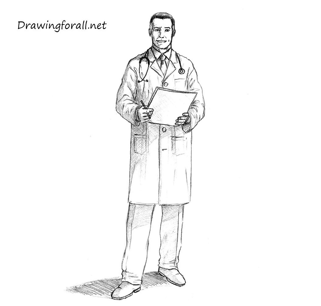 Doctor Drawing Modern Sketch