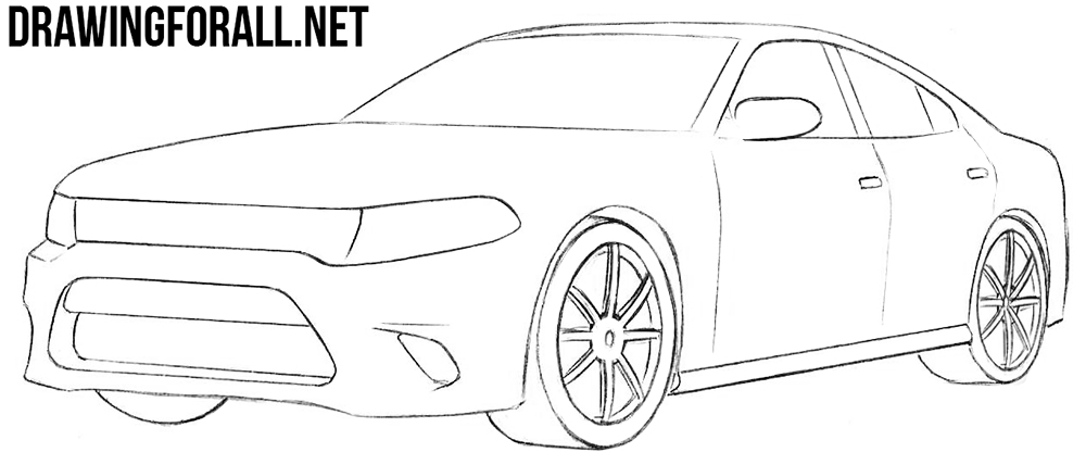 Dodge Drawing Detailed Sketch