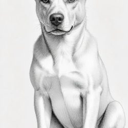 Dog Sitting Drawing Art Sketch Image