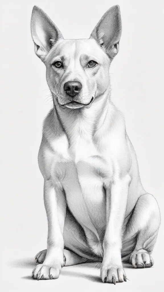 Dog Sitting Drawing Art Sketch Image