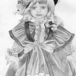 Doll Drawing Realistic Sketch