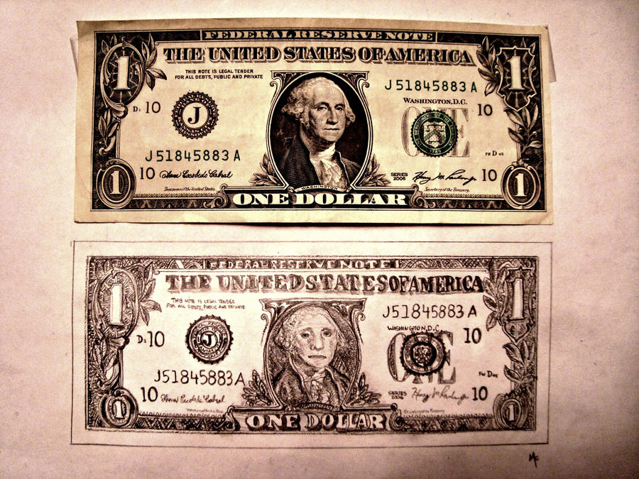 Dollar Bill Drawing Art