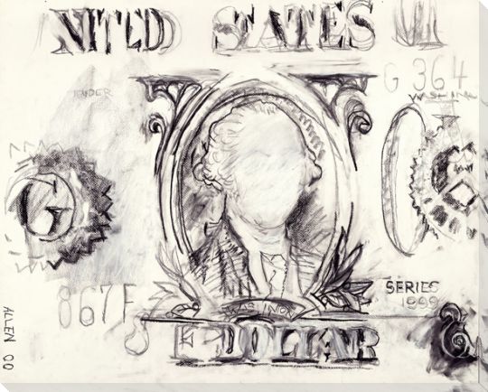 Dollar Bill Drawing Hand drawn Sketch