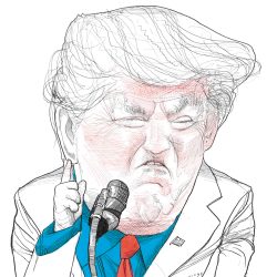 Donald Trump Drawing Intricate Artwork