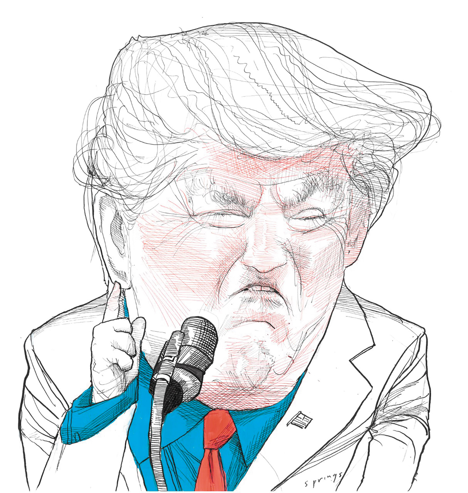 Donald Trump Drawing Intricate Artwork