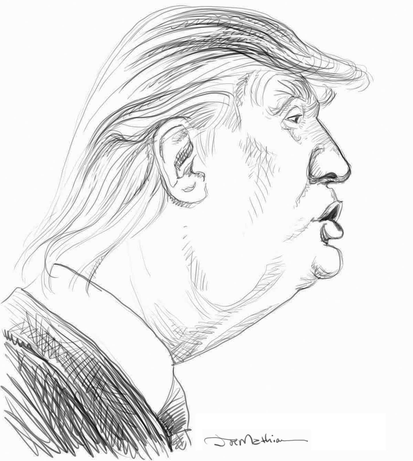 Donald Trump Drawing Sketch