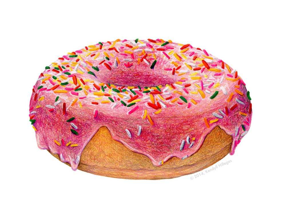 Doughnut Drawing Realistic Sketch