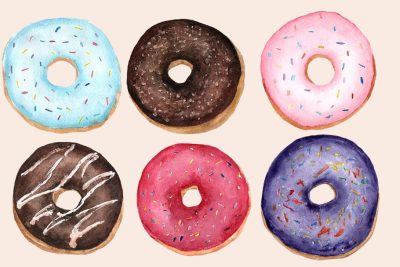 Doughnut, Treat, Sweet, Pastry, Dessert Drawing