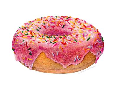 Doughnut, Glazed, Sweet, Treat, Fried Drawing