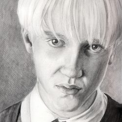 Draco Malfoy Drawing Intricate Artwork