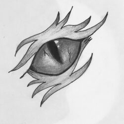 Dragon Eyes Drawing Detailed Sketch