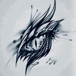 Dragon Eyes Drawing Realistic Sketch