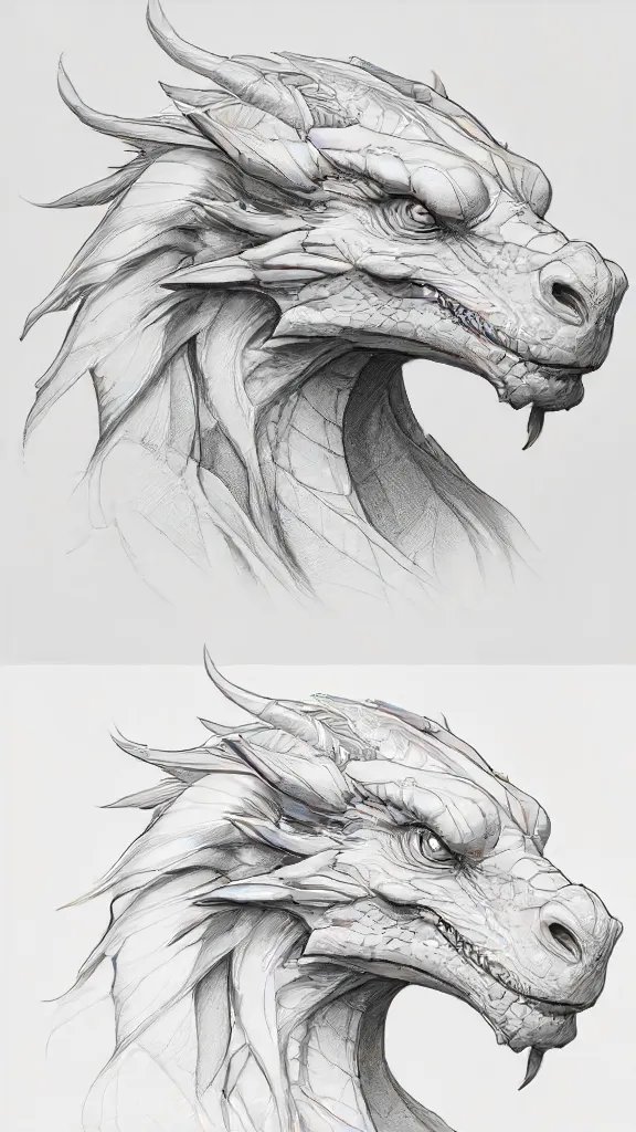 Dragon Head Drawing Art Sketch Image