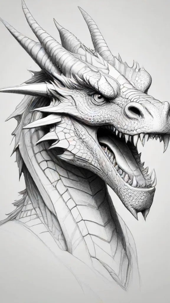 Dragon Head Drawing Sketch Image