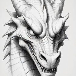 Dragon Head Drawing Sketch Photo