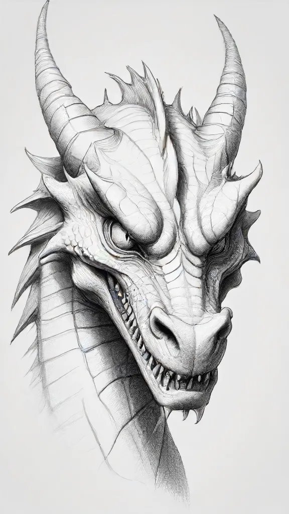 Dragon Head Drawing Sketch Photo