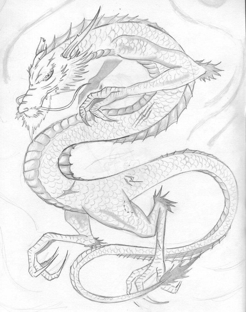 Dragon Kanji Drawing Artistic Sketching