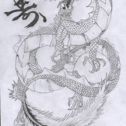 Dragon Kanji Drawing Hand drawn