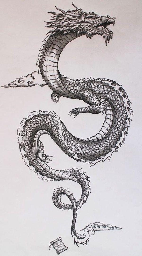 Dragon Kanji Drawing Intricate Artwork