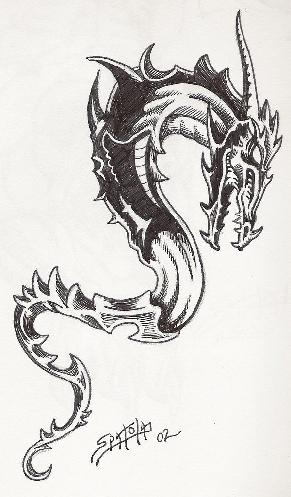 Dragon Tattoo Drawing Hand drawn