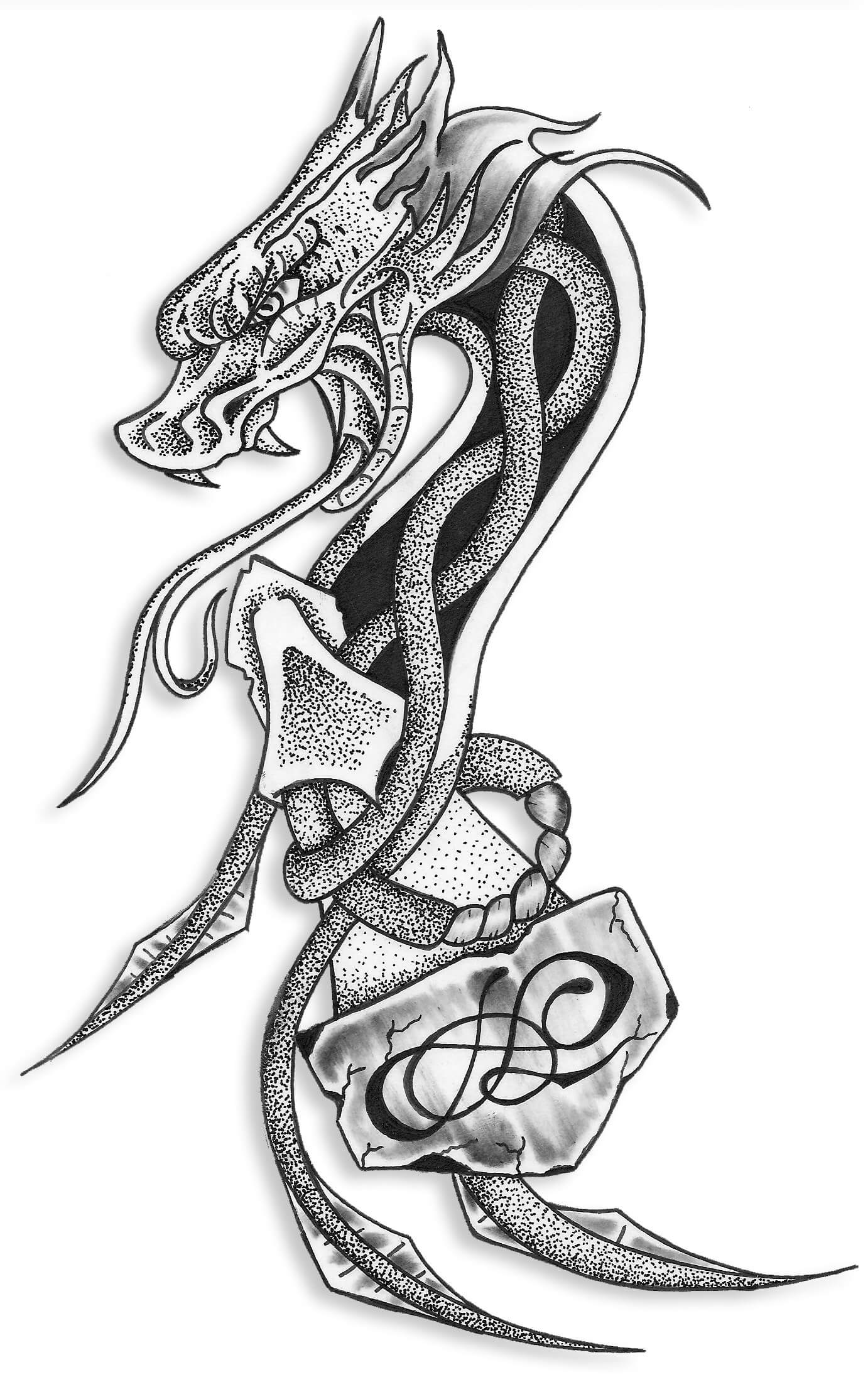 Dragon Tattoo Drawing Modern Sketch