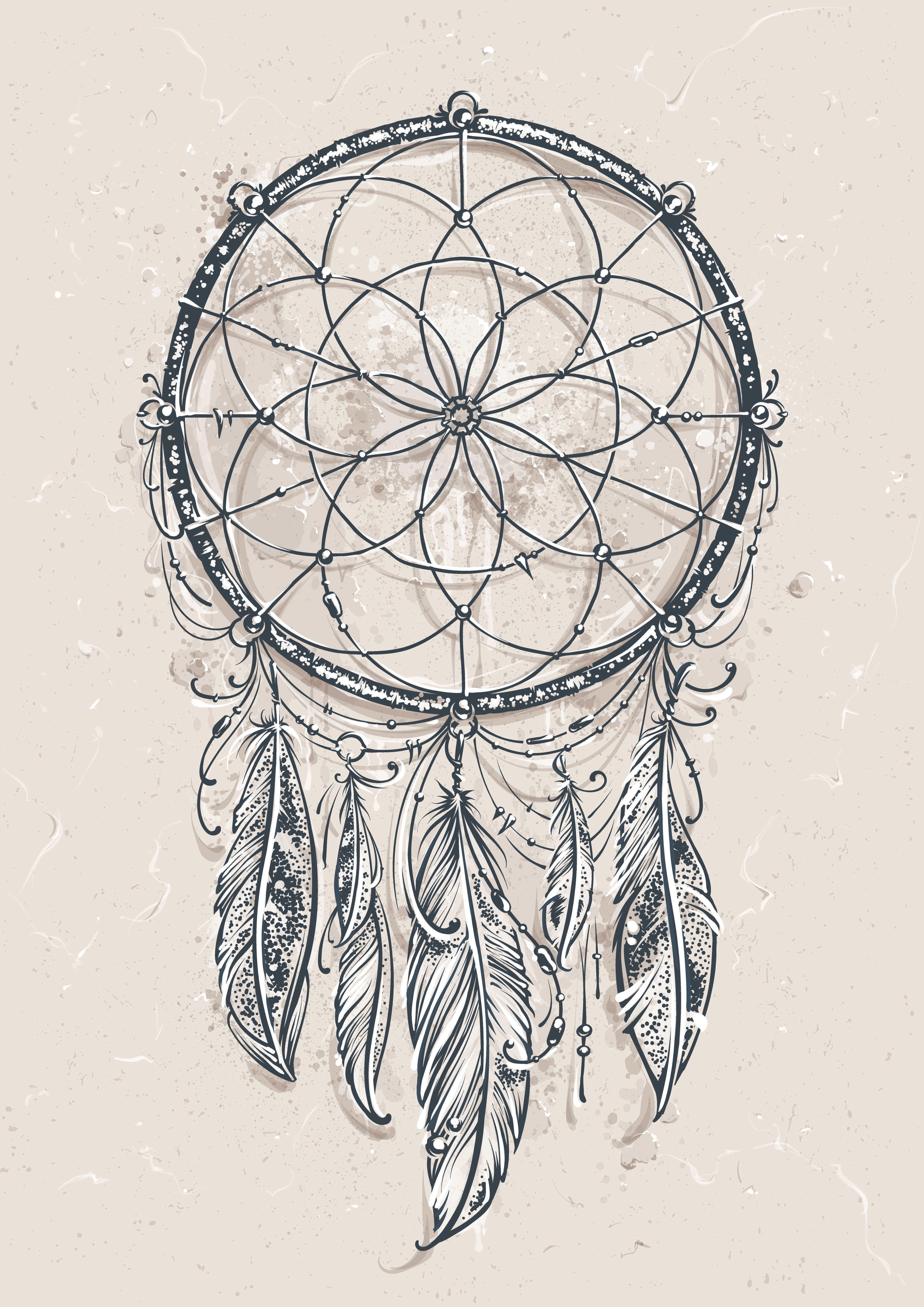 Dream Catcher Drawing Detailed Sketch