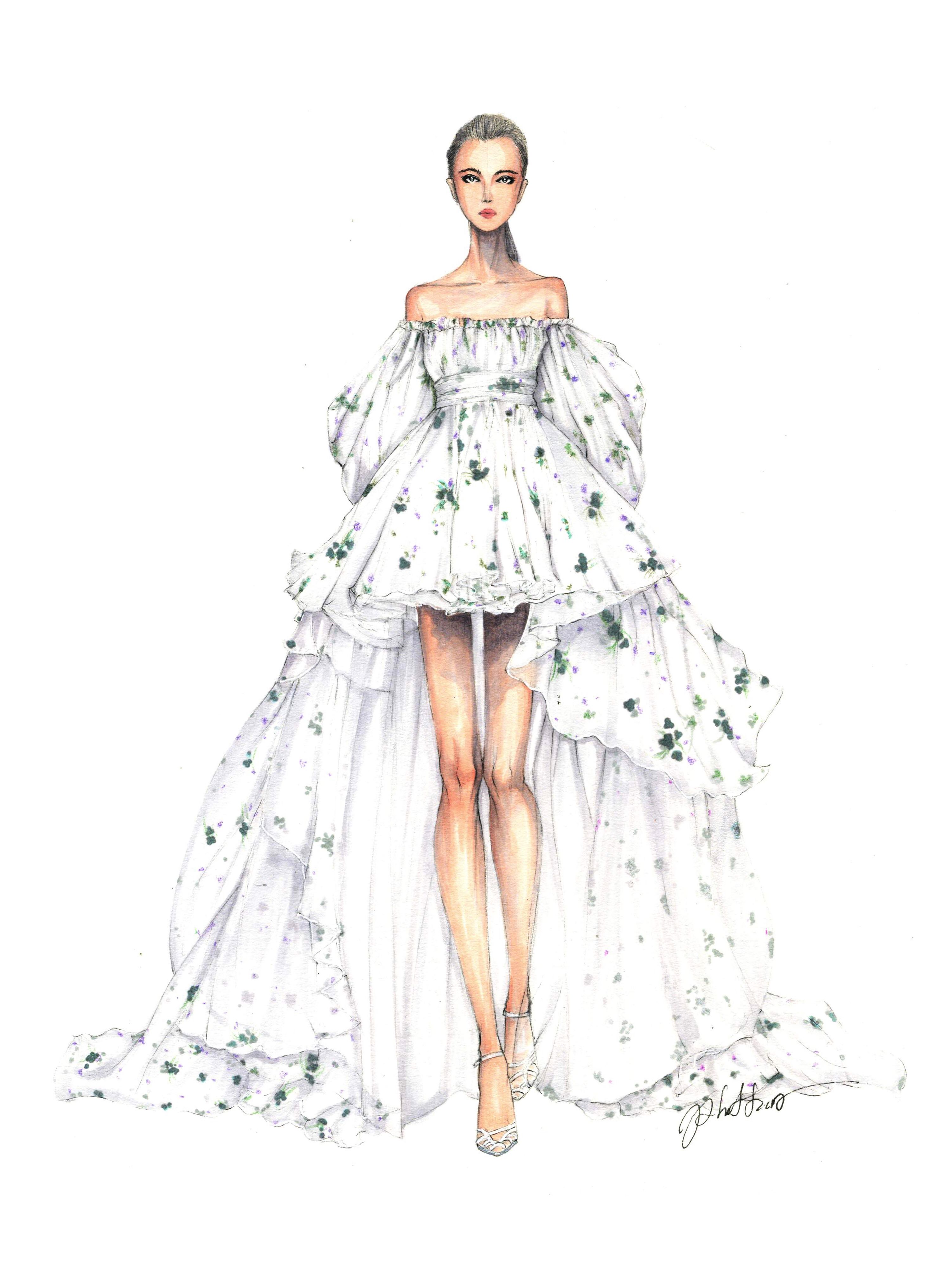 Dress Design Drawing Hand drawn