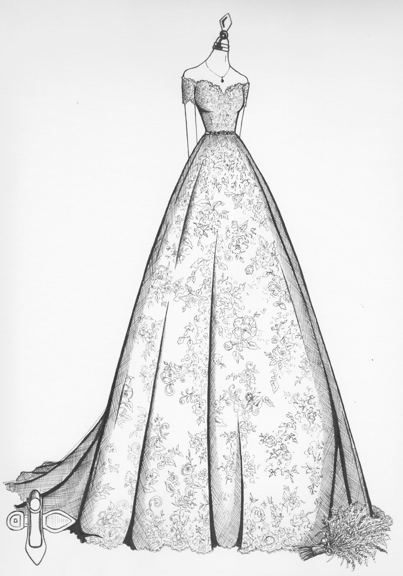 Dress Design Drawing Image