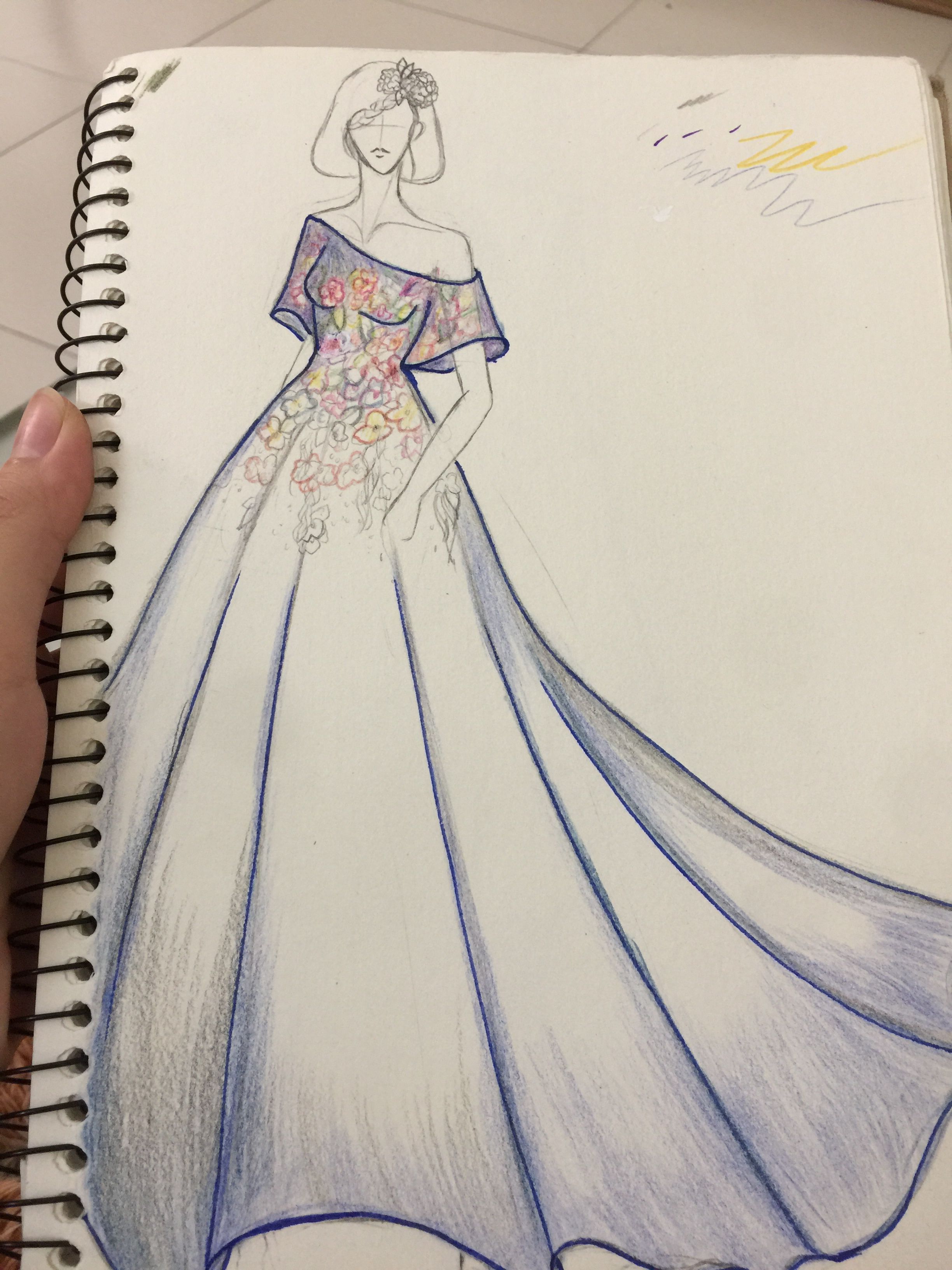 Dress Design Drawing Intricate Artwork