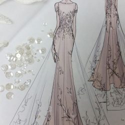 Dress Design Drawing Realistic Sketch