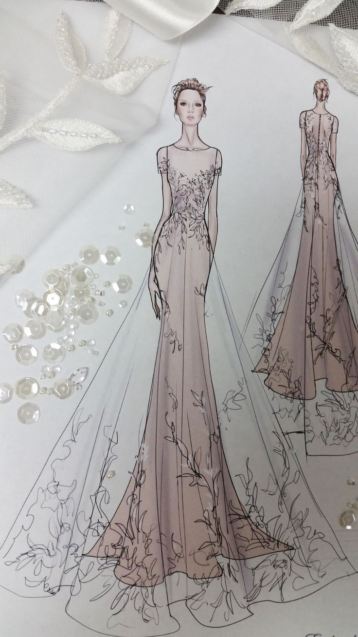 Dress Design Drawing Realistic Sketch