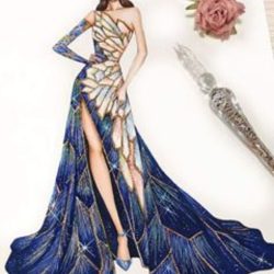 Dress Design Drawing Stunning Sketch