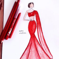 Dress Drawing Realistic Sketch