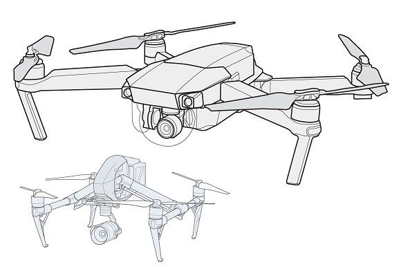 Drone Drawing Modern Sketch