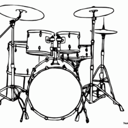 Drum Drawing Detailed Sketch