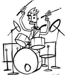 Drummer Drawing Hand drawn Sketch