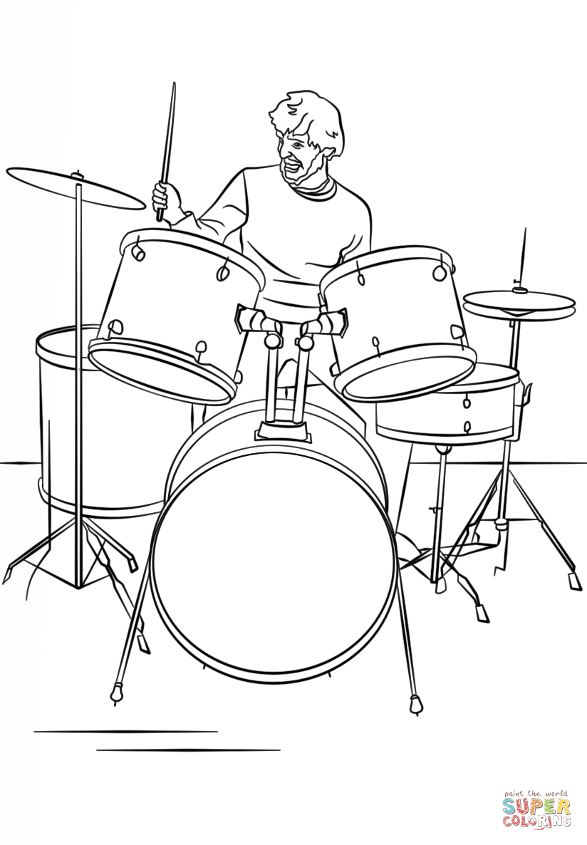 Drumming Drawing Modern Sketch