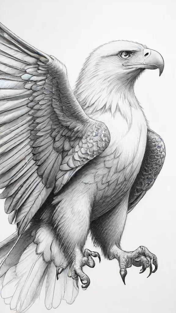 Eagle Flying Drawing Art Sketch Image
