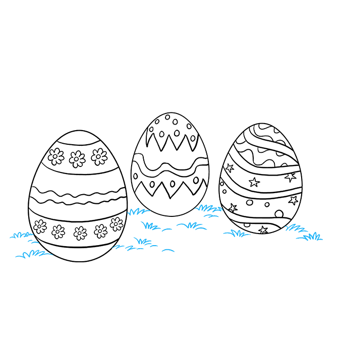 Easter Egg Drawing Realistic Sketch