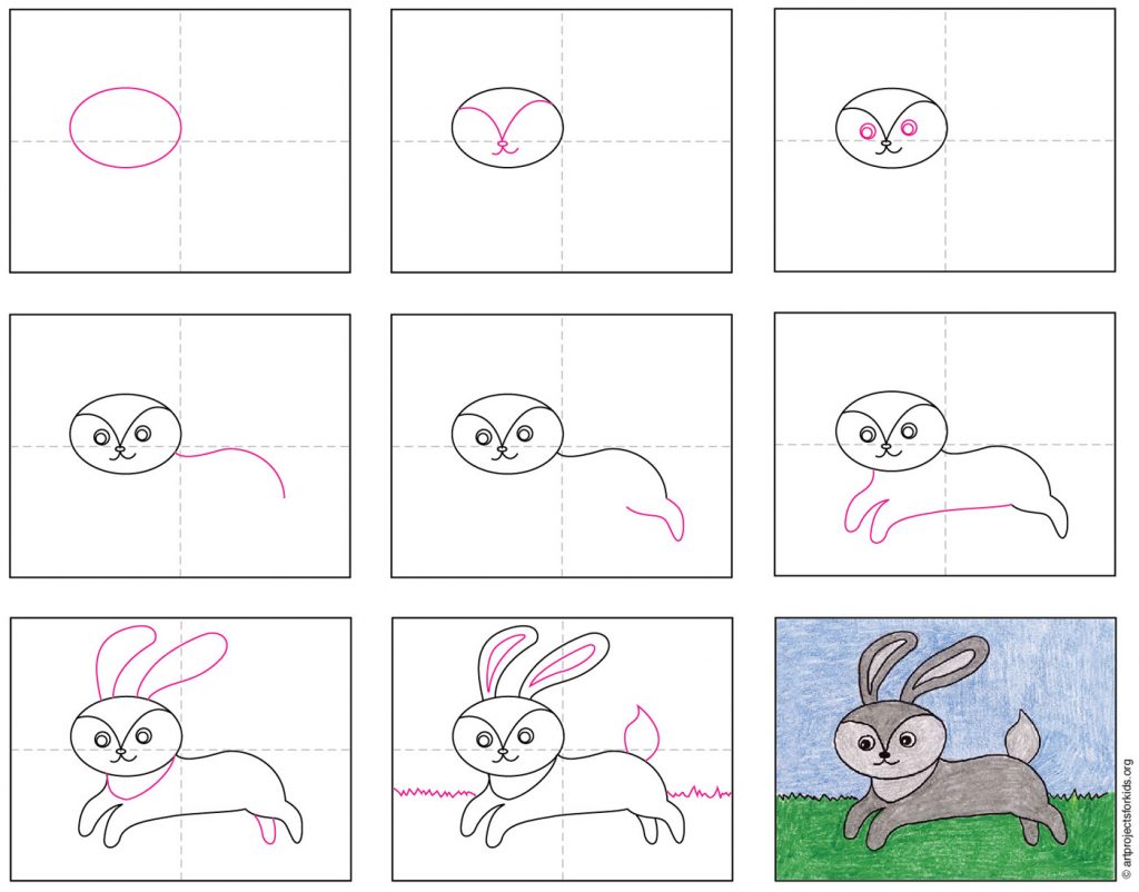 Easy Bunny Drawing Sketch