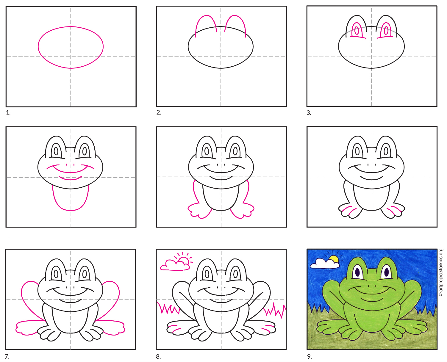 Easy Frog Drawing Intricate Artwork