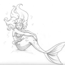 Easy Mermaid Drawing Art