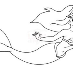 Easy Mermaid Drawing Hand Drawn