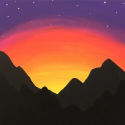 Easy Sunset Drawing Artistic Sketching