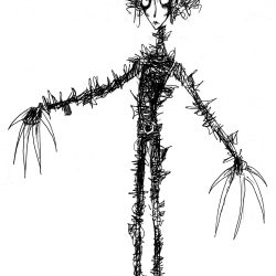 Edward Scissorhands Drawing Modern Sketch