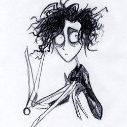 Edward Scissorhands Drawing Stunning Sketch