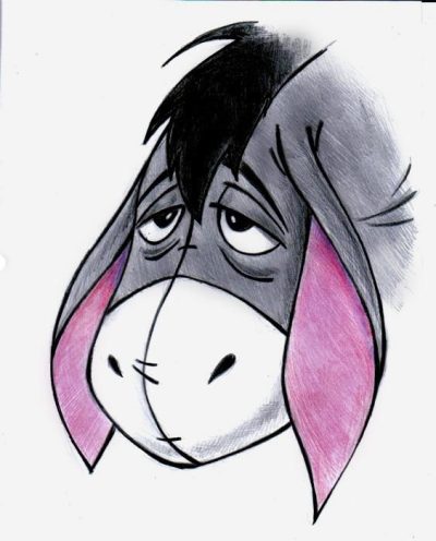 Eeyore, Melancholy, Donkey, Friendship, Pooh Drawing