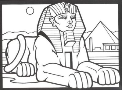 Egyptian Sphinx, Mystical Creature, Desert Landmark, Architectural Wonder, Ancient Monument Drawing