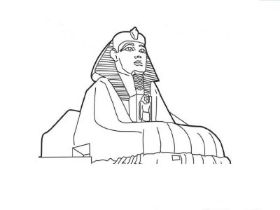 Egyptian Sphinx, Mystical Creature, Desert Landmark, Architectural Wonder, Ancient Monument Drawing